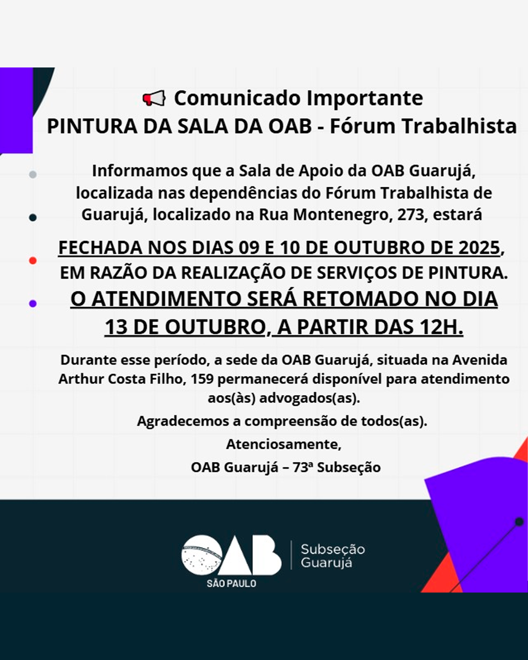 Comunicado importante