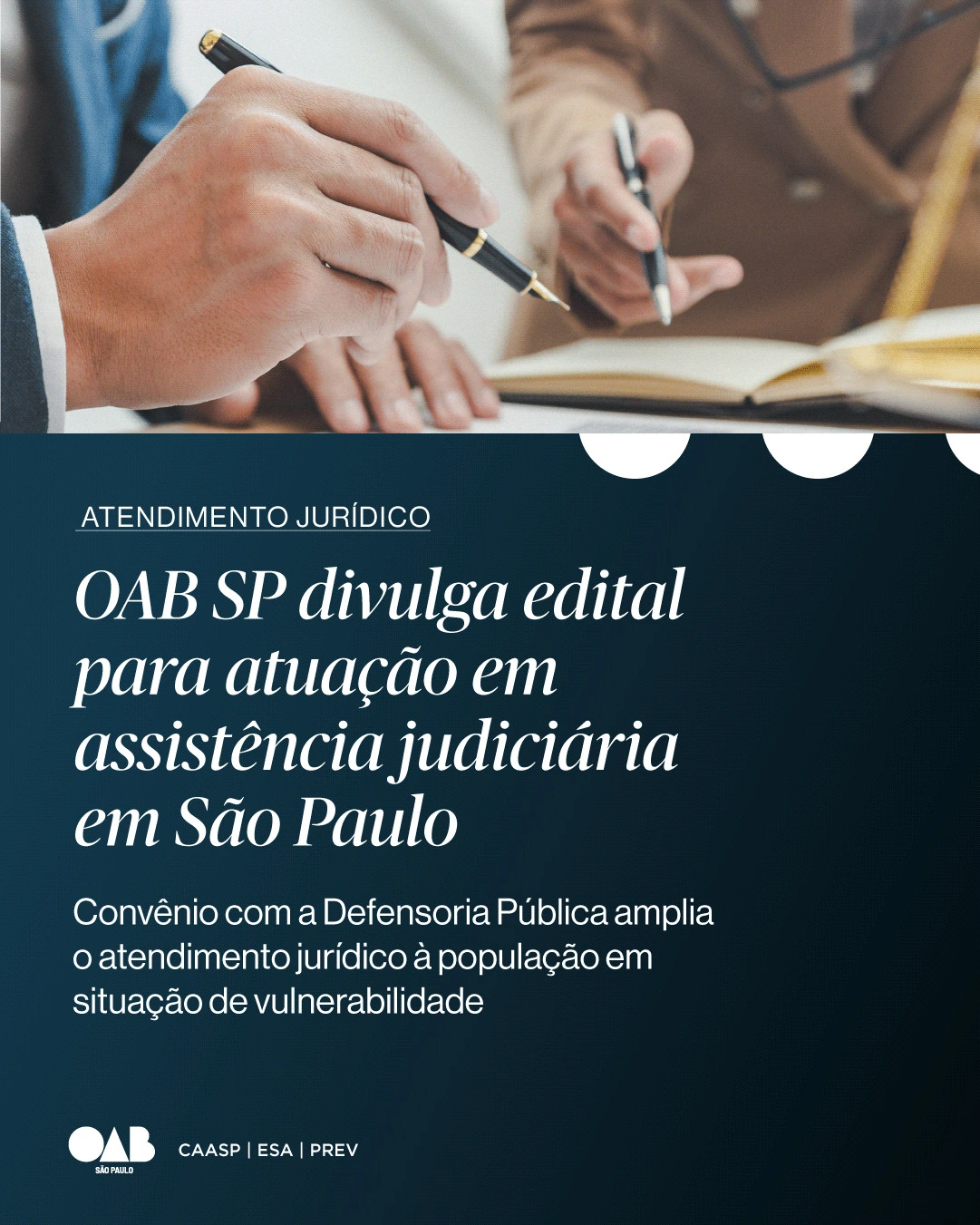 OAB SP divulga edital para atuação em assistência judiciária em São Paulo
