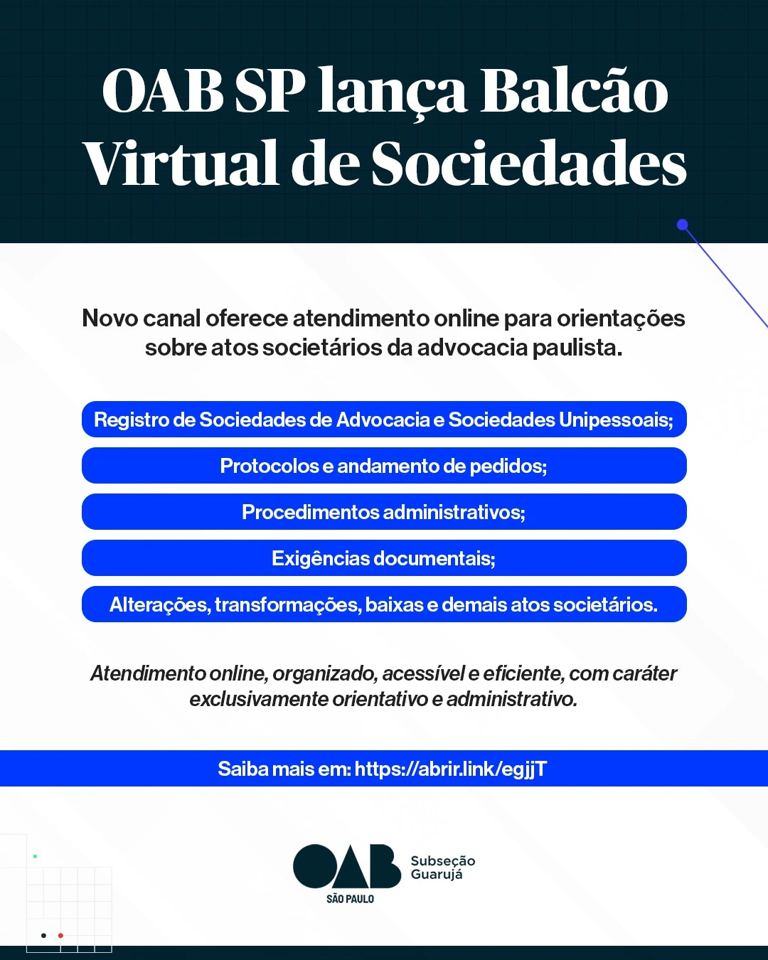 OAB Lança Balcão Virtual de Sociedades